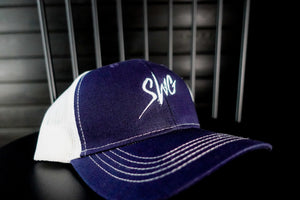 Youth 112 Navy Blue White SWG Embroidery